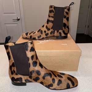 Christian Louboutin Roadie Leopard Calf Hair Boots